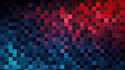 Dark Blue Red pattern in square style Abstact background with Generative AI Technology