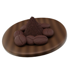 3D Coffee Powder Illustration