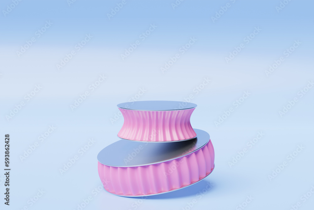 Poster 3d rendering of podium and abstract geometric with empty space. award ceremony concept. stage backgr