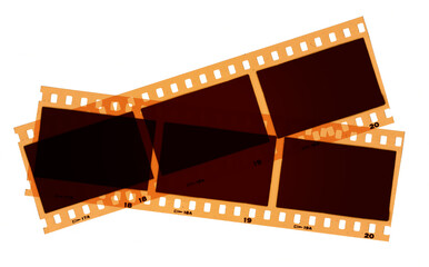 Vintage photo filmstrip isolated on white background