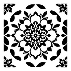 black and white flower