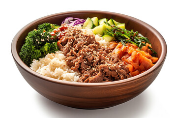 Korean BBQ beef bowl with veggies and rice