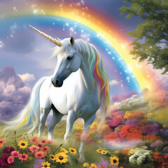 Obraz na płótnie Canvas Unicorn in Wonderland