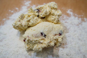 Raw cottage cheese pancakes with raisins