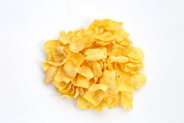Corn chips snack on white background