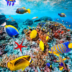 Magnificent underwater world of the tropical ocean.