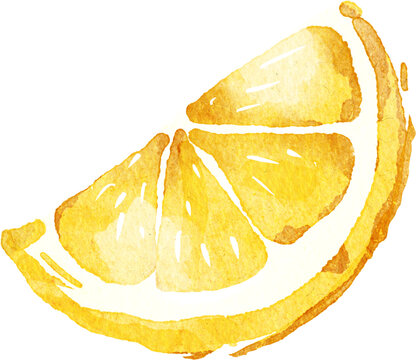 Lemon cute fruit watercolor painting style