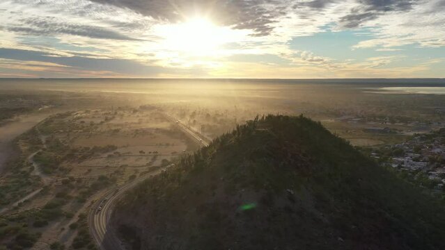 paisaje monta&ntilde;a cielo con dron Baja California Sur M&eacute;xico