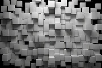 Abstract black and white cube background. Generative AI.