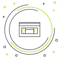 Line VHS video cassette tape icon isolated on white background. Colorful outline concept. Vector