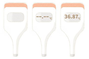 Basal thermometer clipart set; degree Celsius PNG