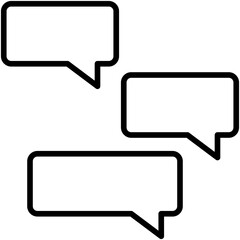 Speech balloons icon, line style vector illustration