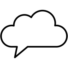 Speech balloons icon, line style vector illustration