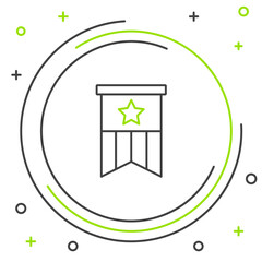 Line American flag icon isolated on white background. Flag of USA. United States of America. Colorful outline concept. Vector