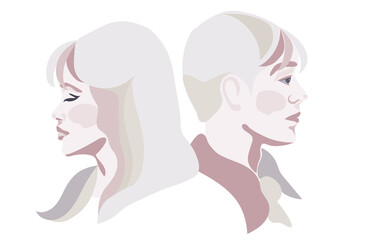lady and gentleman. girl and boy. vector drawing of fictional characters.
