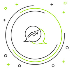 Line Financial growth increase icon isolated on white background. Increasing revenue. Colorful outline concept. Vector