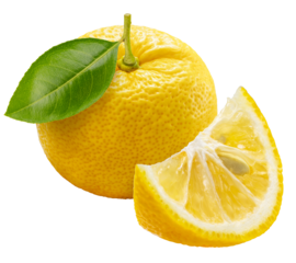 Kochi Yuzu orange isolated on white background With work path, Yellow Yuzu Orange fruit isolated on white background PNG File.