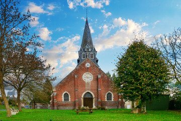 Fototapeta na wymiar Church of Beaussault, Seine Maritime, near Neufchatel en Bray