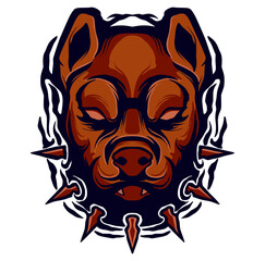 Pitbull dog illustration mascot