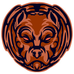 Pitbull dog illustration mascot
