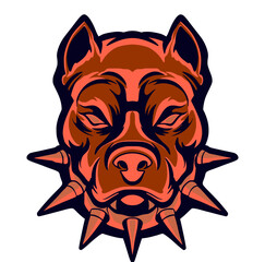 Pitbull dog illustration mascot