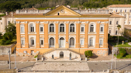 Aerial view of the Belvedere di San Leucio, a monumental complex located in Caserta, in Campania,...