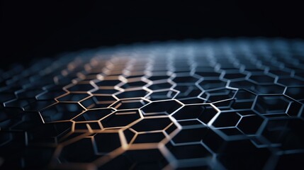 Naklejka premium A Single-Atom Layer of Graphene material with hexagonal grid
