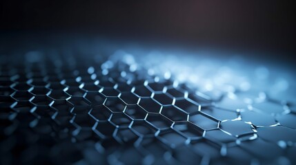 Obraz premium A Single-Atom Layer of Graphene material with hexagonal grid