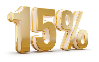3d Number 15 Percent Gold
