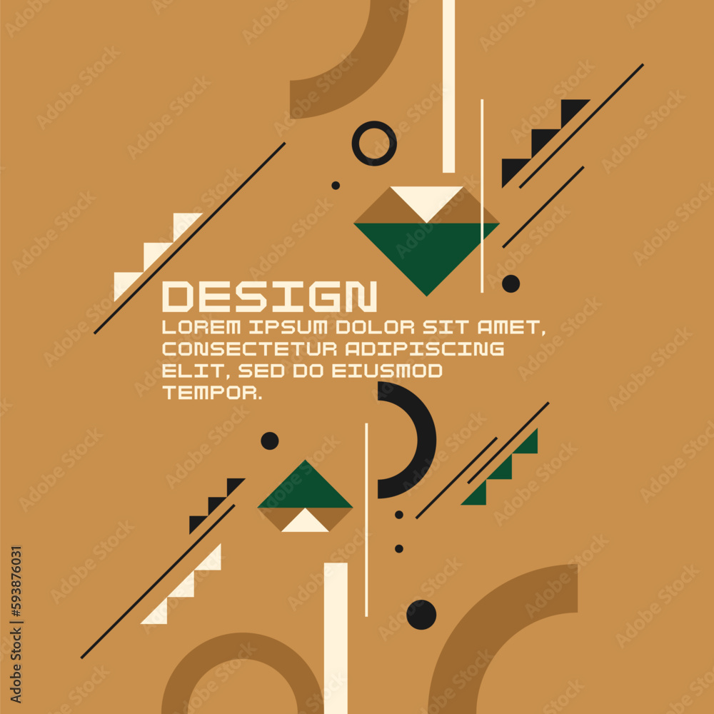 Poster modern geometric composition of various shapes. illustration for design. abstract background in the 