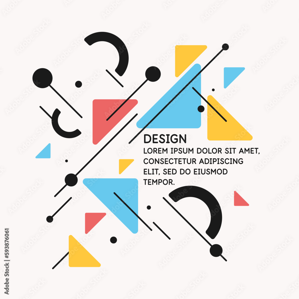 Poster modern geometric composition of various shapes. illustration for design. abstract background in the 