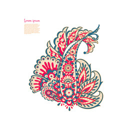 Paisley isolated. Card with paisley isolated for design. Floral pattern. Embroidery floral pattern