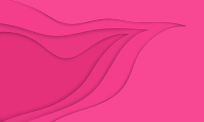 Layered cutout style background, pink vector illustration