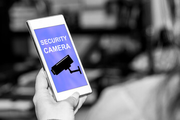 Security camera concept on a smartphone