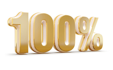 3d Number 100 Percent Gold