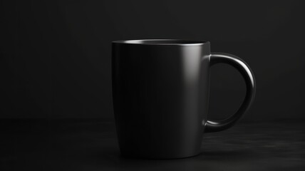 Fototapeta premium AI Generated. AI Generative. Black black template mug cup mock up. Can be used for graphic design or marketing. Graphic Photo Art