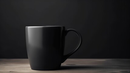 AI Generated. AI Generative. Black black template mug cup mock up. Can be used for graphic design or marketing. Graphic Photo Art