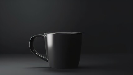AI Generated. AI Generative. Black black template mug cup mock up. Can be used for graphic design or marketing. Graphic Photo Art