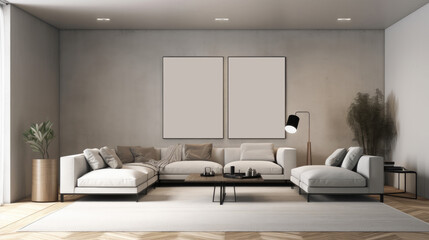 Naklejka na ściany i meble minimalistic living room, unique framing