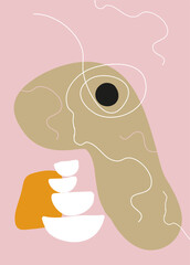 Creative minimalist illustration with abstract color spots. For postcard, placard, placard, brochure, cover design.