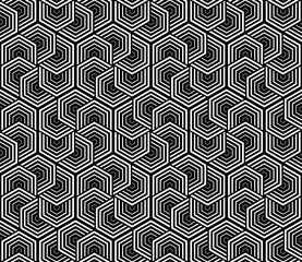 Abstract geometric pattern with stripes, lines. Seamless vector background. White and black ornament. Simple lattice graphic design