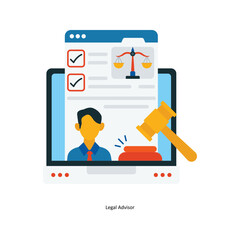 Legal Advisor Vector Fill outline Icons. Simple stock illustration stock