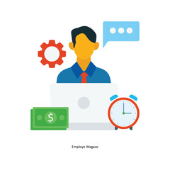 Employee Wagase Vector Fill outline Icons. Simple stock illustration stock
