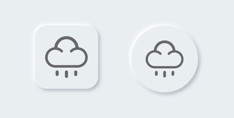 Rain line icon in neomorphic design style. Weather signs vector illustration.