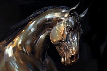 Head of abstract horse. Generate Ai