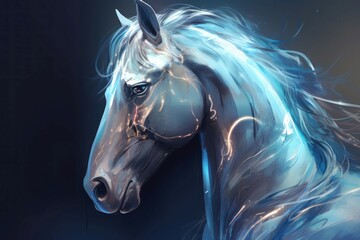 Abstract energy horse. Generate Ai