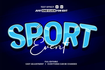 Obraz premium Sport day event vector text effect editable