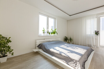 Minimal style interior room with white wall