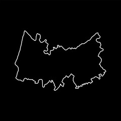 Coimbra Map, District of Portugal. Vector Illustration.