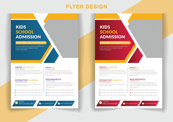 Modern school admission flyer design template